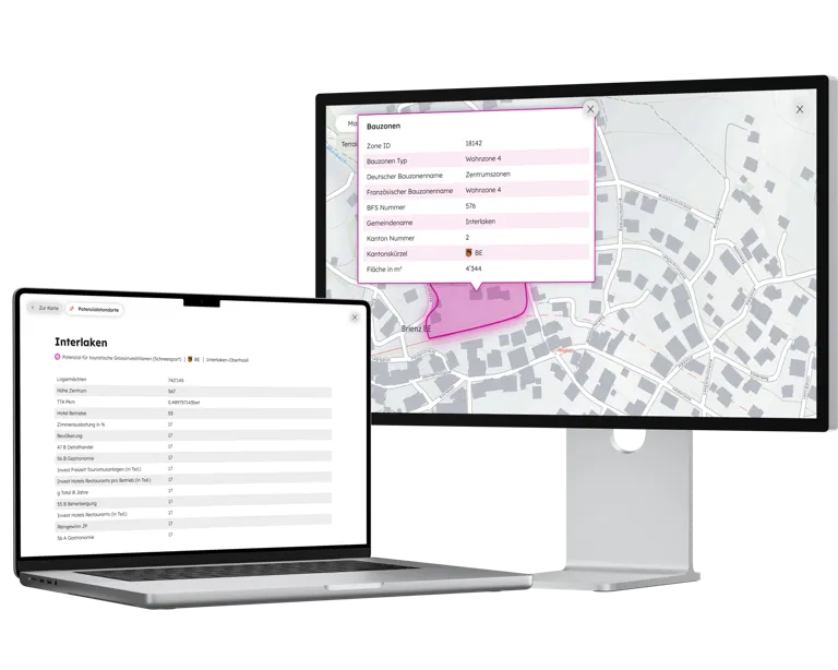 Bauzonen- und Gemeindeansicht der Swiss Alps Area GIS Webapplikation Bauzonen- und Gemeindeansicht der Swiss Alps Area GIS Webapplikation