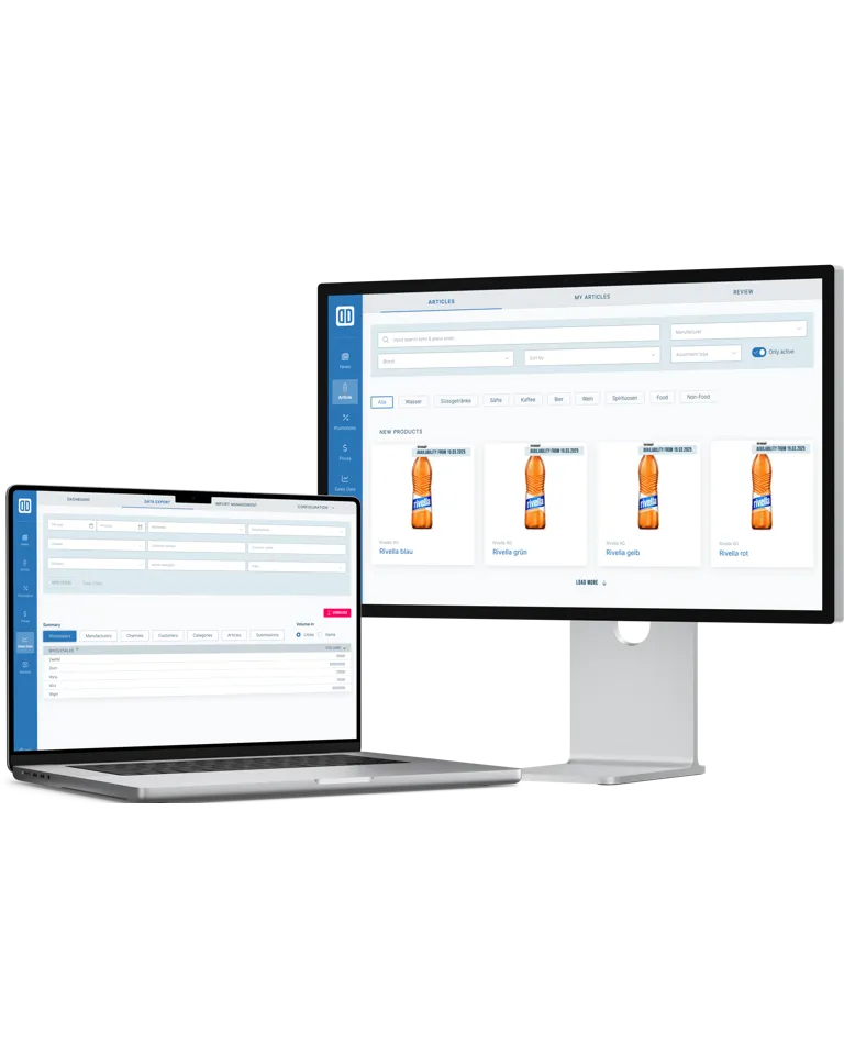 Artikel und Sales-Data Übersicht der DigitalDrink Webapplikation Artikel und Sales-Data Übersicht der DigitalDrink Webapplikation