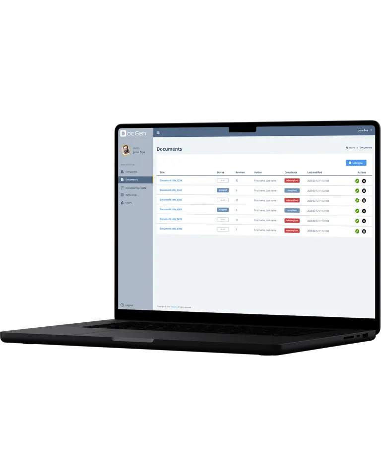 Dokumentübersicht der Aviation-Dokumentation Webapplikation