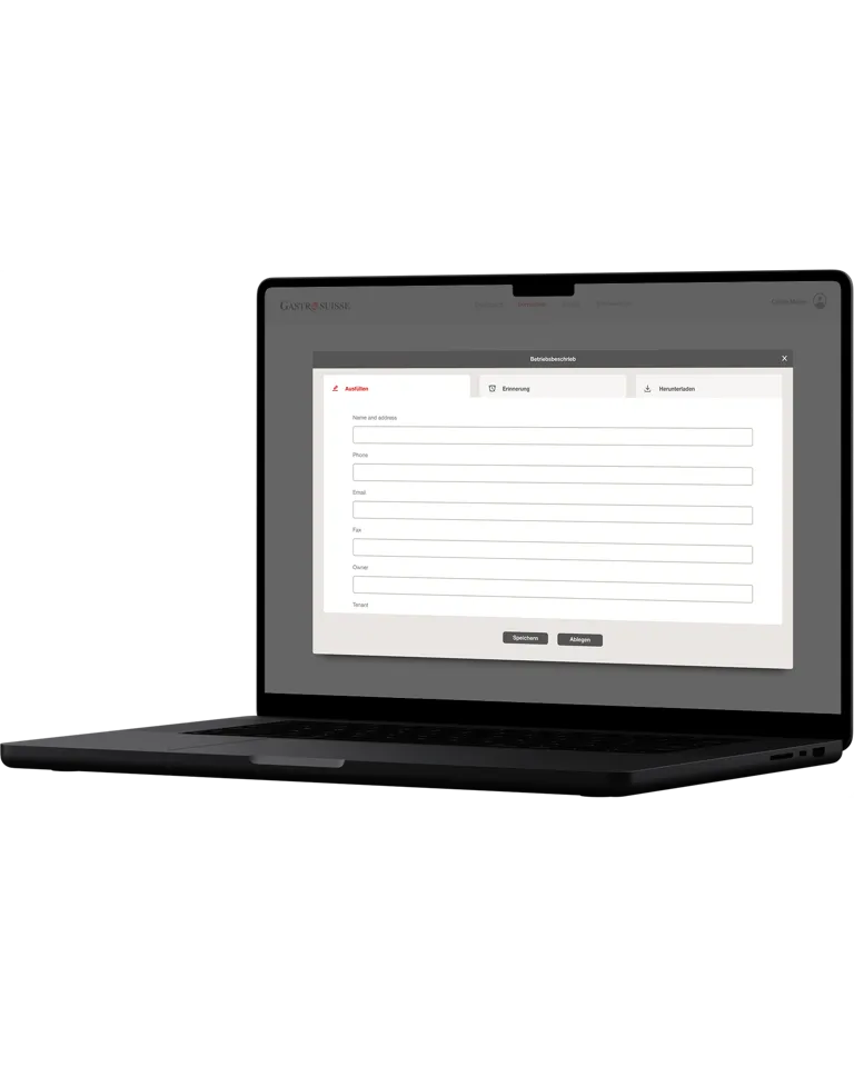 Formular der Hygienecontrol-Webapplikation für GastroSuisse