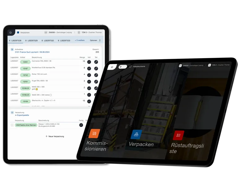 Dashboard und Rüstungsansicht der USM Rüstungsplattform Mobile App Dashboard und Rüstungsansicht der USM Rüstungsplattform Mobile App