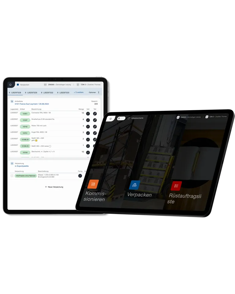 Dashboard und Rüstungsansicht der USM Rüstungsplattform Mobile App Dashboard und Rüstungsansicht der USM Rüstungsplattform Mobile App