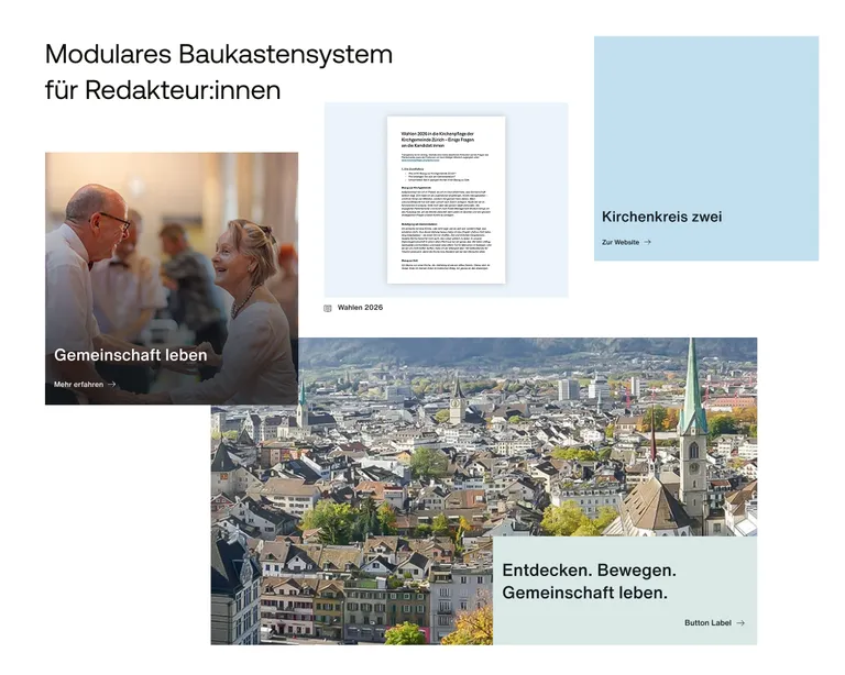 Content Management Blöcke der Reformierten Kirche Zürich