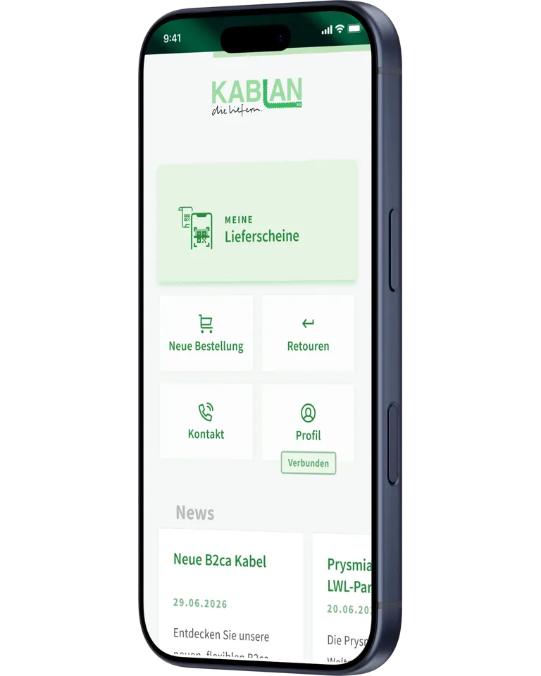Dashboard der Kablan Mobile App