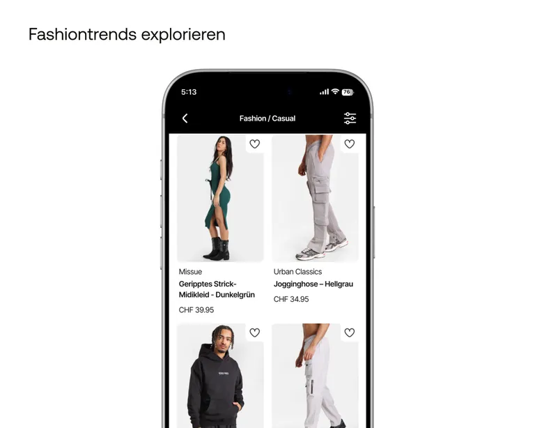 Produktübersicht in der Metro Boutiques Mobile App Produktübersicht in der Metro Boutiques Mobile App