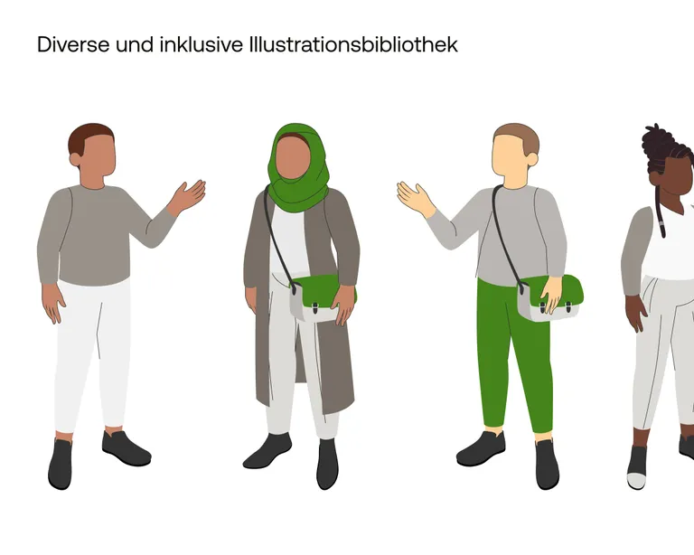 Diverse und inklusive Illustrationsbibliothek fürs Onboarding einer Mobile App von Oxfam