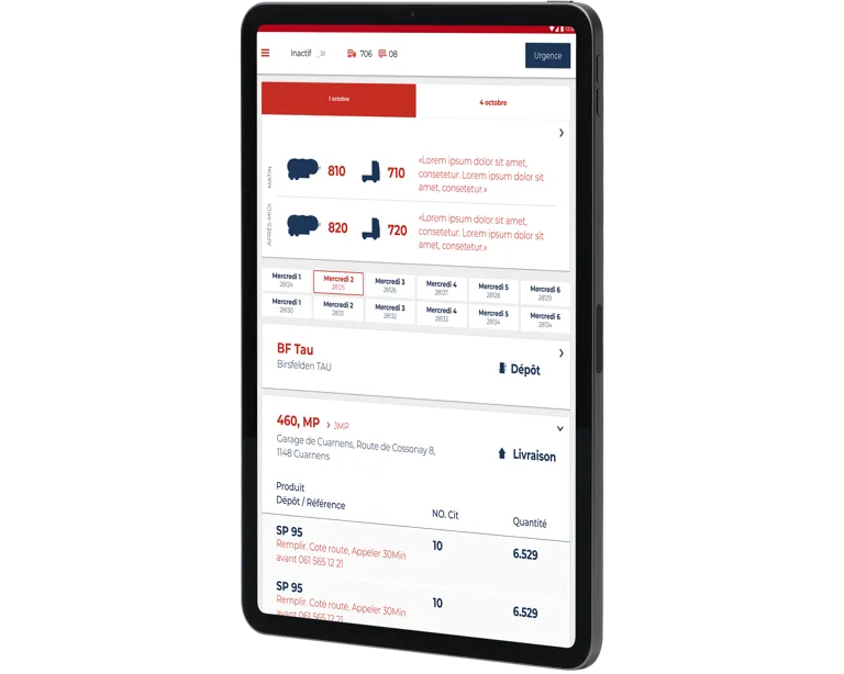 Planungsübersicht der RWSA Mobile App