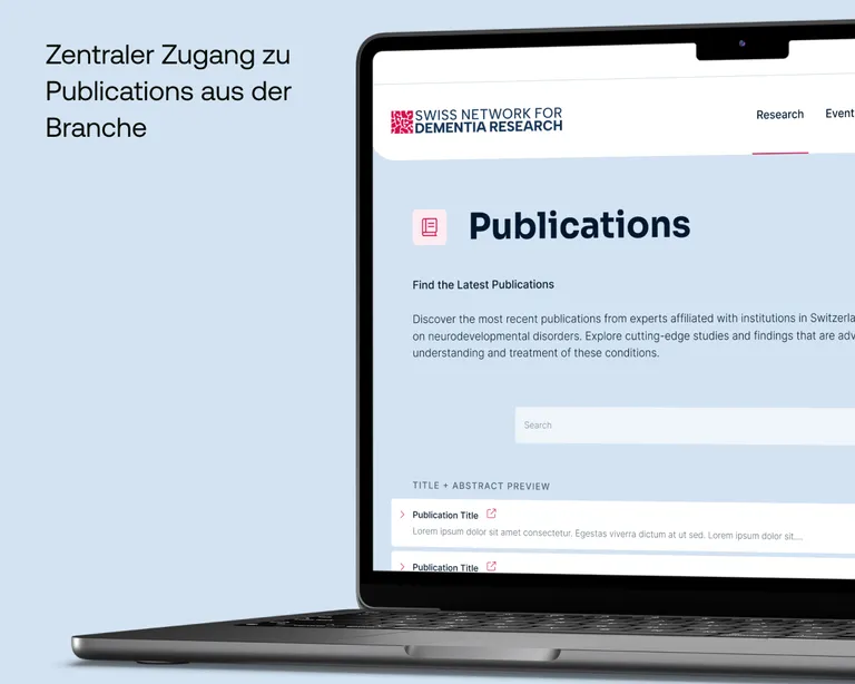 Publikationsliste der Swiss Dementia Network Website