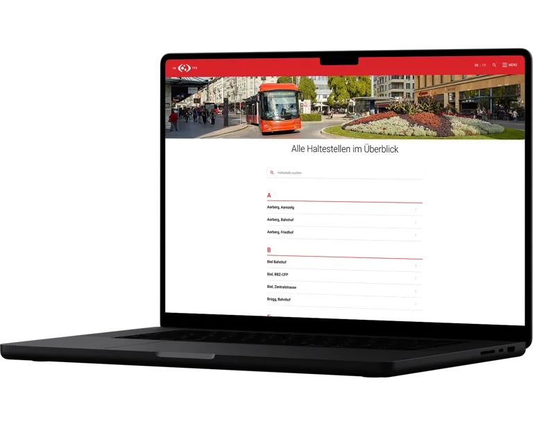 Haltestellen Liste der Verkehrsbetriebe Biel Website Haltestellen Liste der Verkehrsbetriebe Biel Website