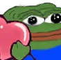 Frosch-Cartoonfigur mit blauem Shirt hält ein grosses pinkes Herz in den Händen.